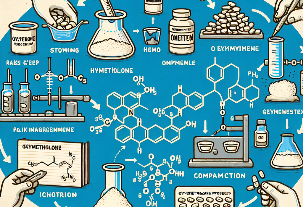 Synthesis pathway of oxymetholone compresse